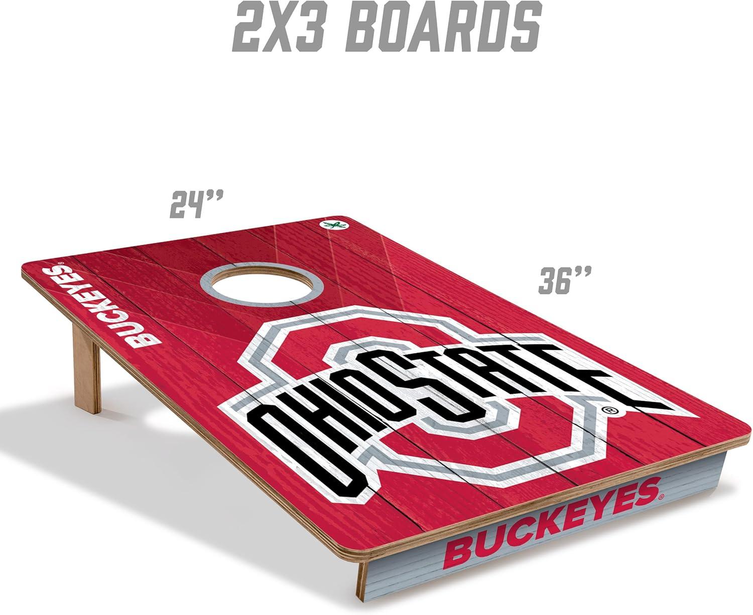 image:imageYouTheFan NCAA 2 x 3 Wood Cornhole Game with Logo BagsOhio State Buckeyes