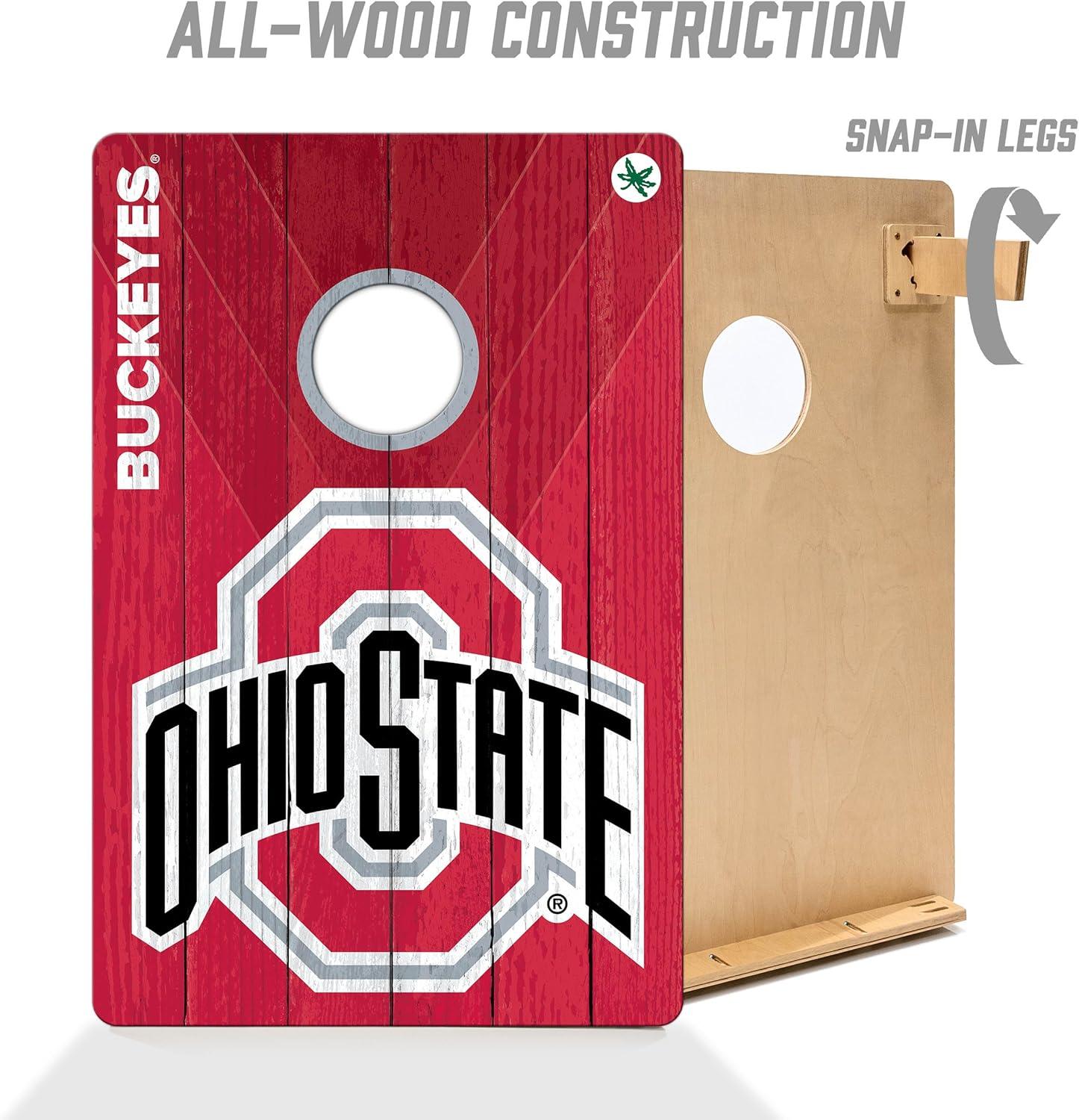 image:imageYouTheFan NCAA 2 x 3 Wood Cornhole Game with Logo BagsOhio State Buckeyes