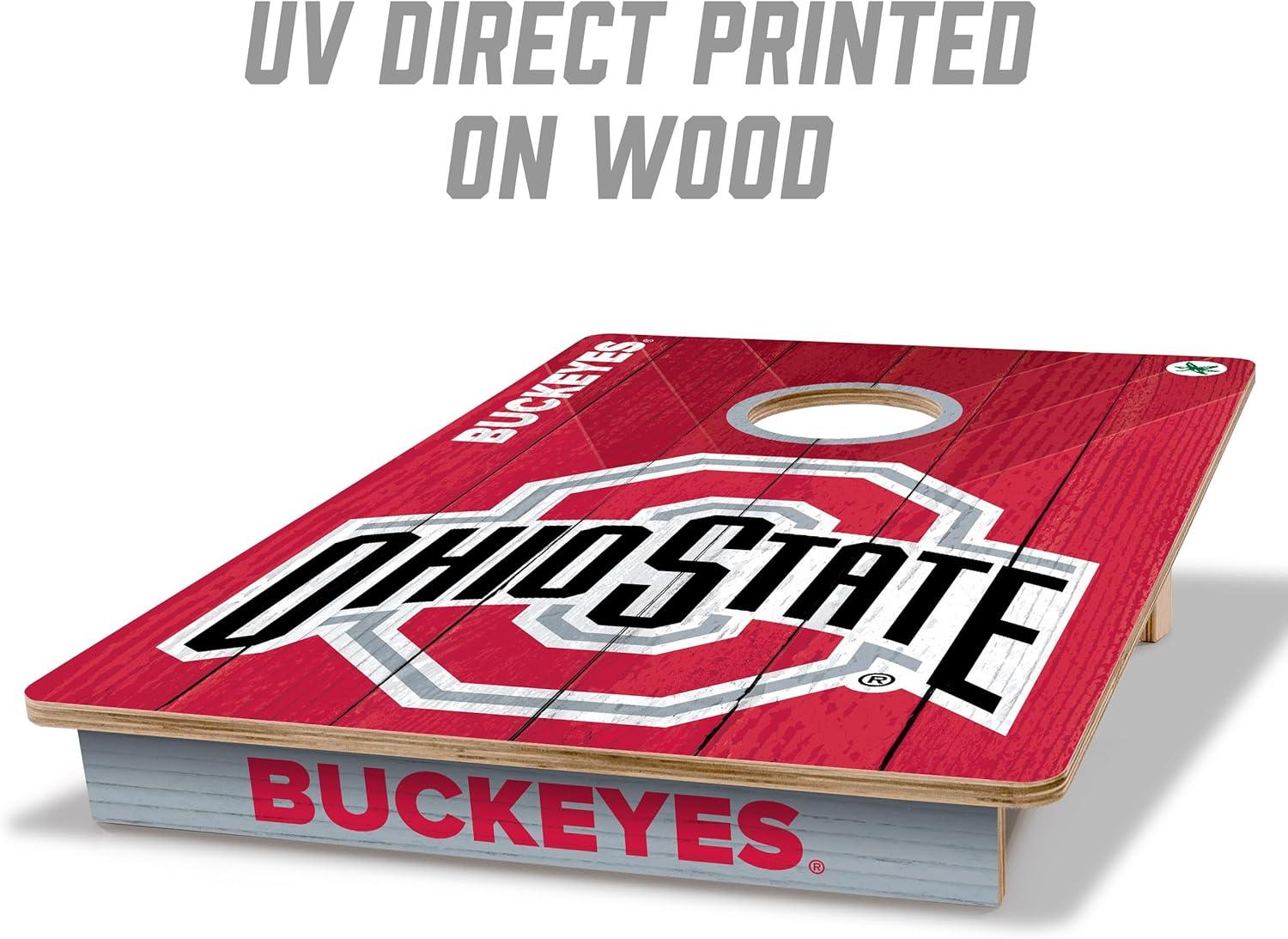 image:imageYouTheFan NCAA 2 x 3 Wood Cornhole Game with Logo BagsOhio State Buckeyes