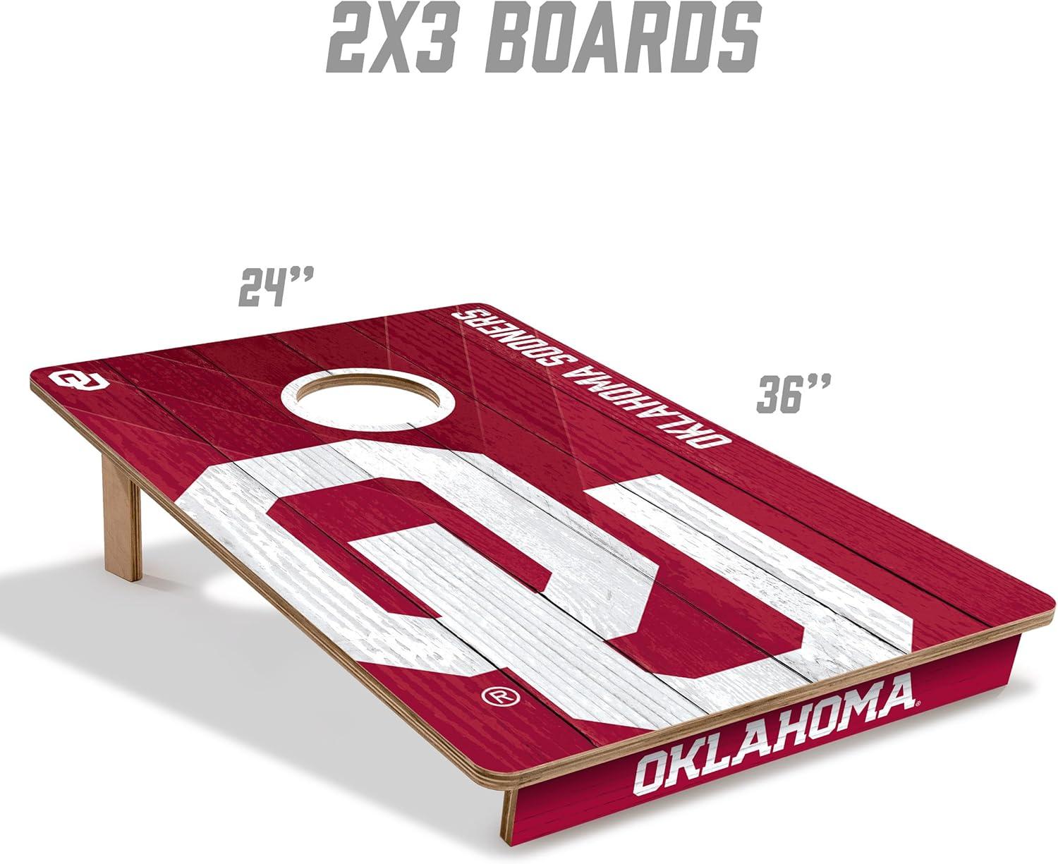 image:imageYouTheFan NCAA 2 x 3 Wood Cornhole Game with Logo BagsOklahoma Sooners