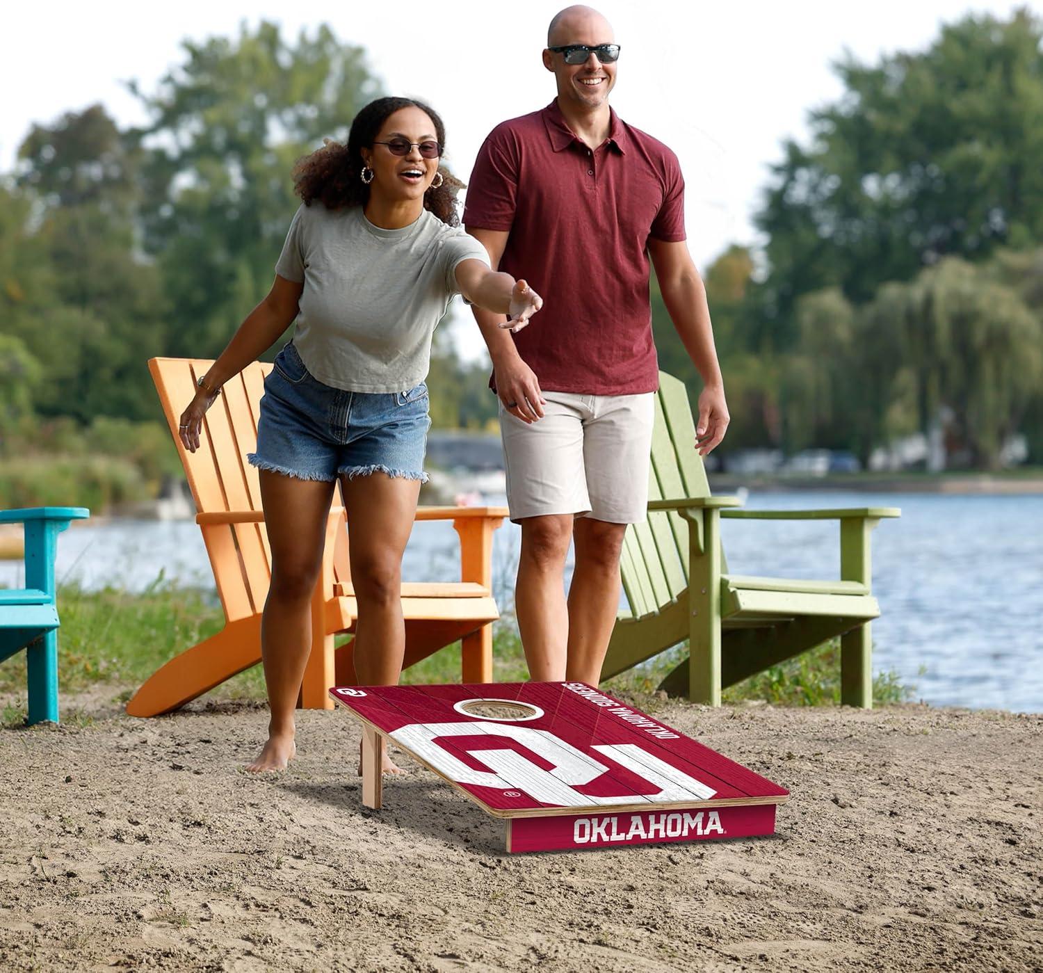 image:imageYouTheFan NCAA 2 x 3 Wood Cornhole Game with Logo BagsOklahoma Sooners
