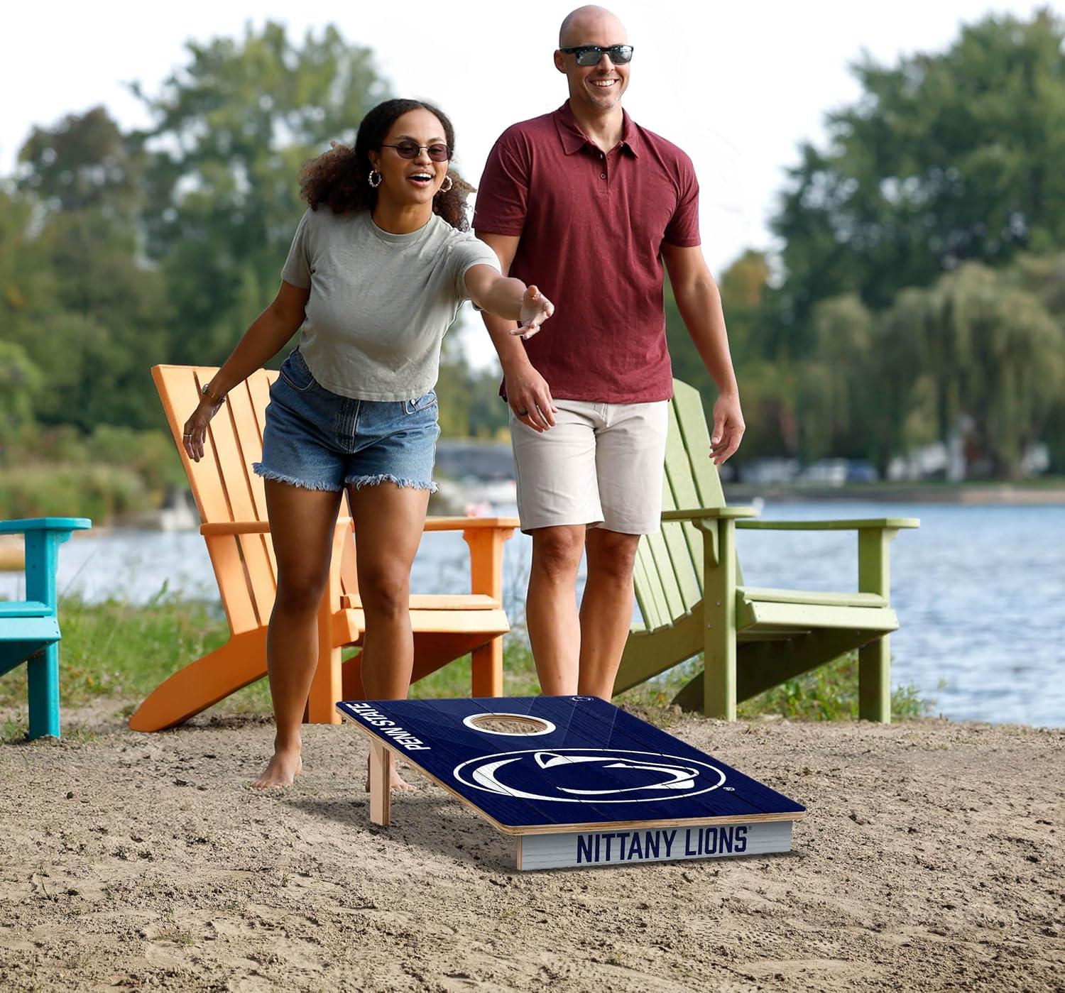 image:imageYouTheFan NCAA 2 x 3 Wood Cornhole Game with Logo BagsPenn State Nittany Lions