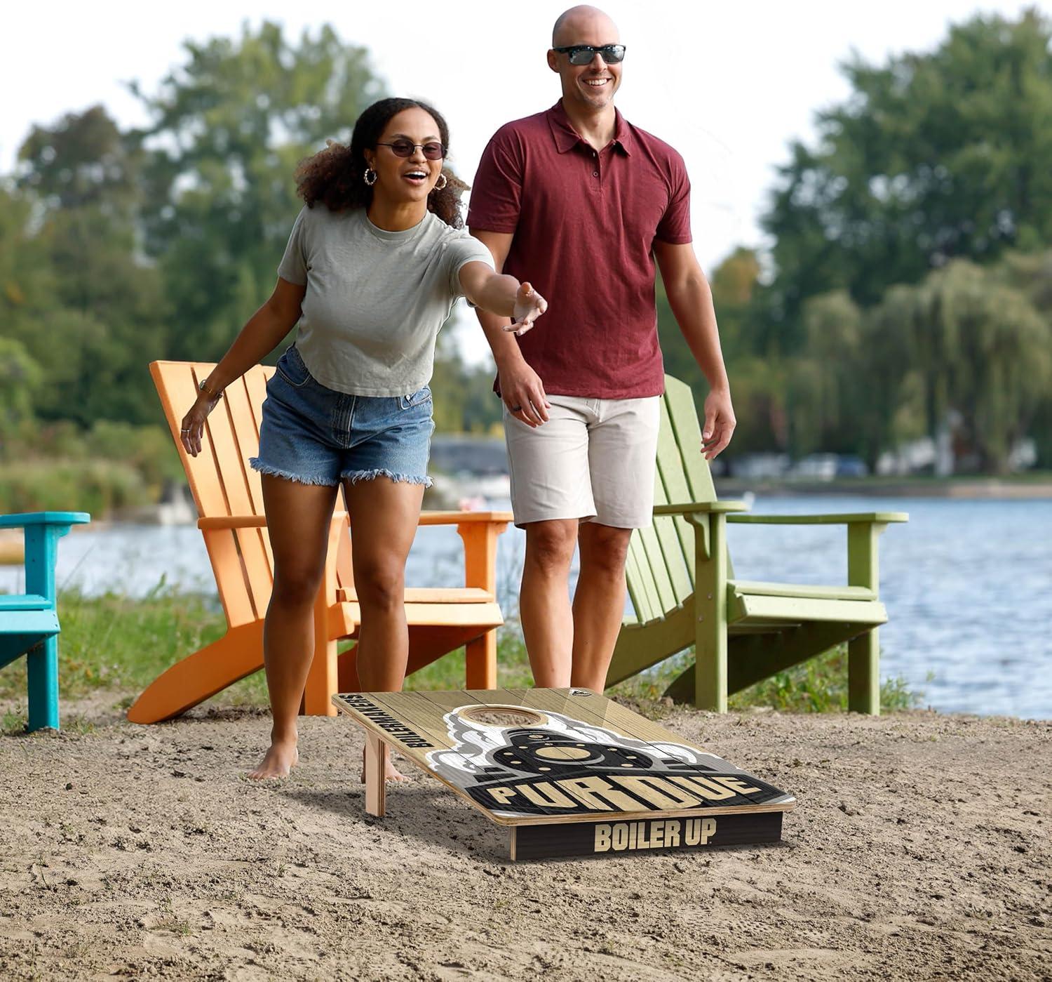 image:imageYouTheFan NCAA 2 x 3 Wood Cornhole Game with Logo BagsPurdue Boilermakers