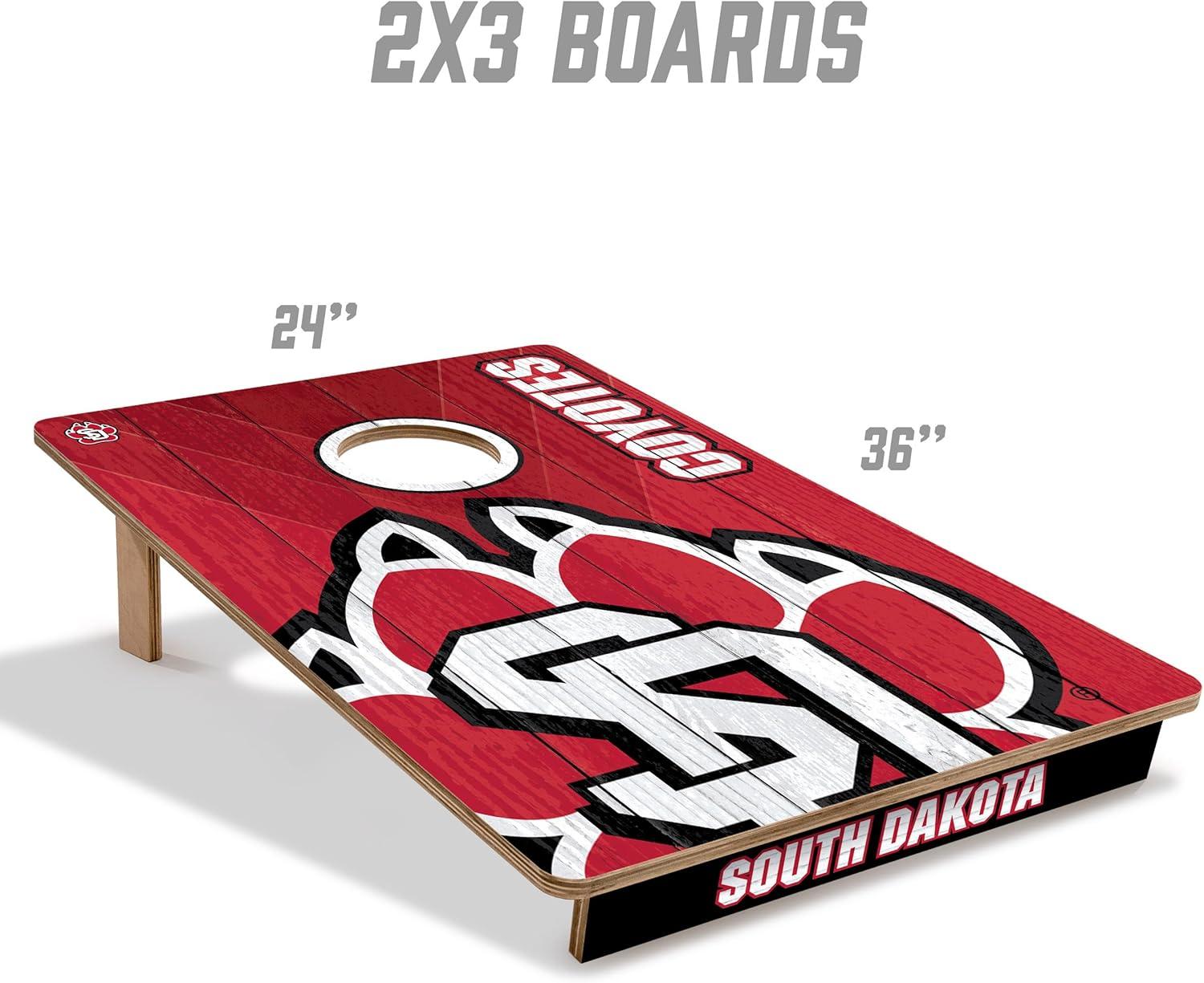 image:imageYouTheFan NCAA 2 x 3 Wood Cornhole Game with Logo BagsSouth Dakota Coyotes