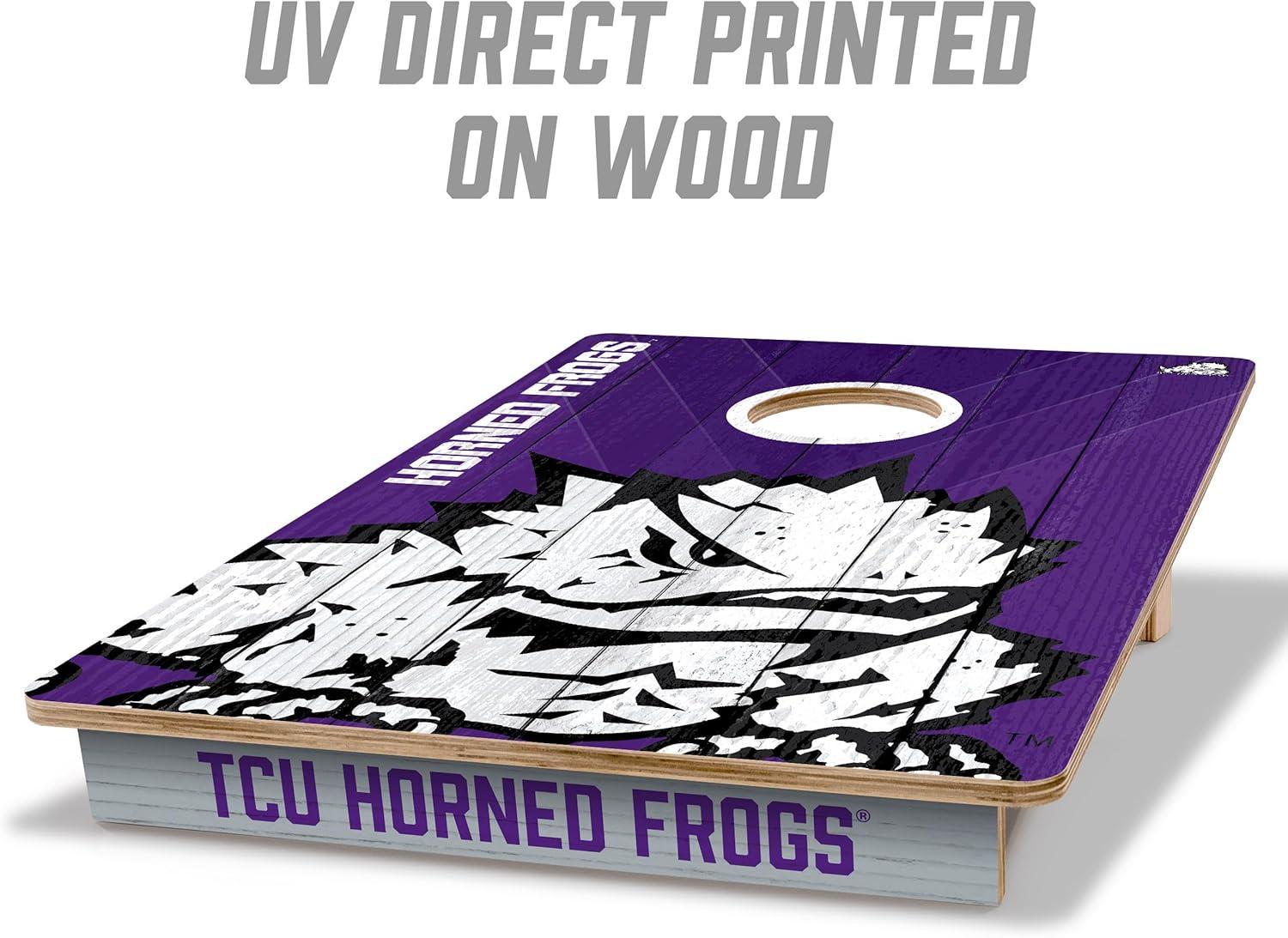 image:imageYouTheFan NCAA 2 x 3 Wood Cornhole Game with Logo BagsTCU Horned Frogs