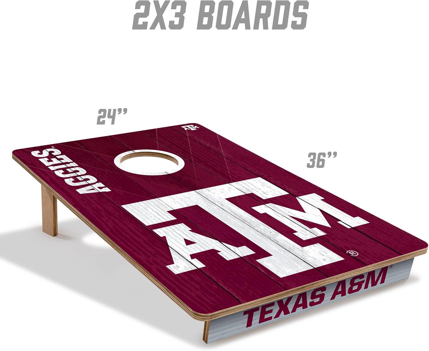 image:imageYouTheFan NCAA 2 x 3 Wood Cornhole Game with Logo BagsTexas AM Aggies