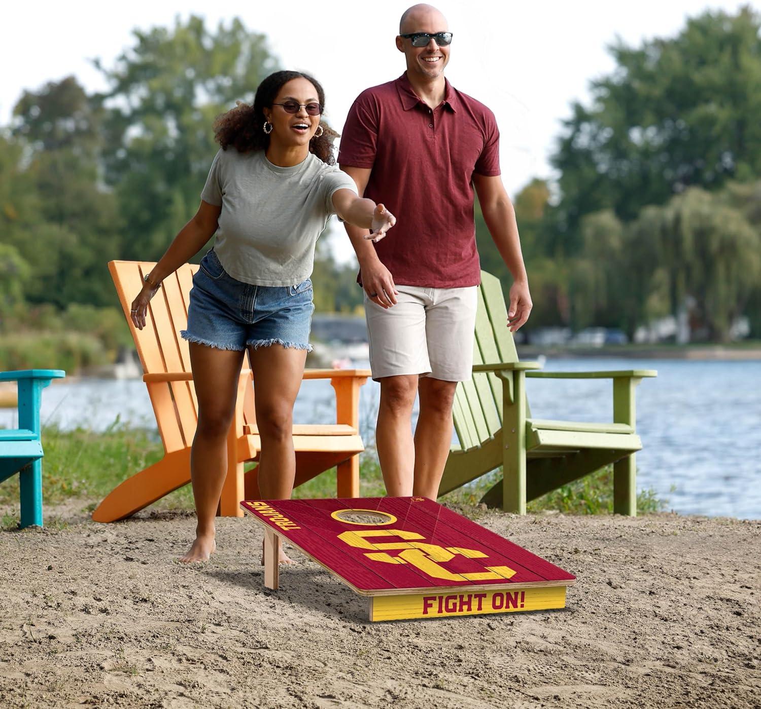image:imageYouTheFan NCAA 2 x 3 Wood Cornhole Game with Logo BagsUSC Trojans