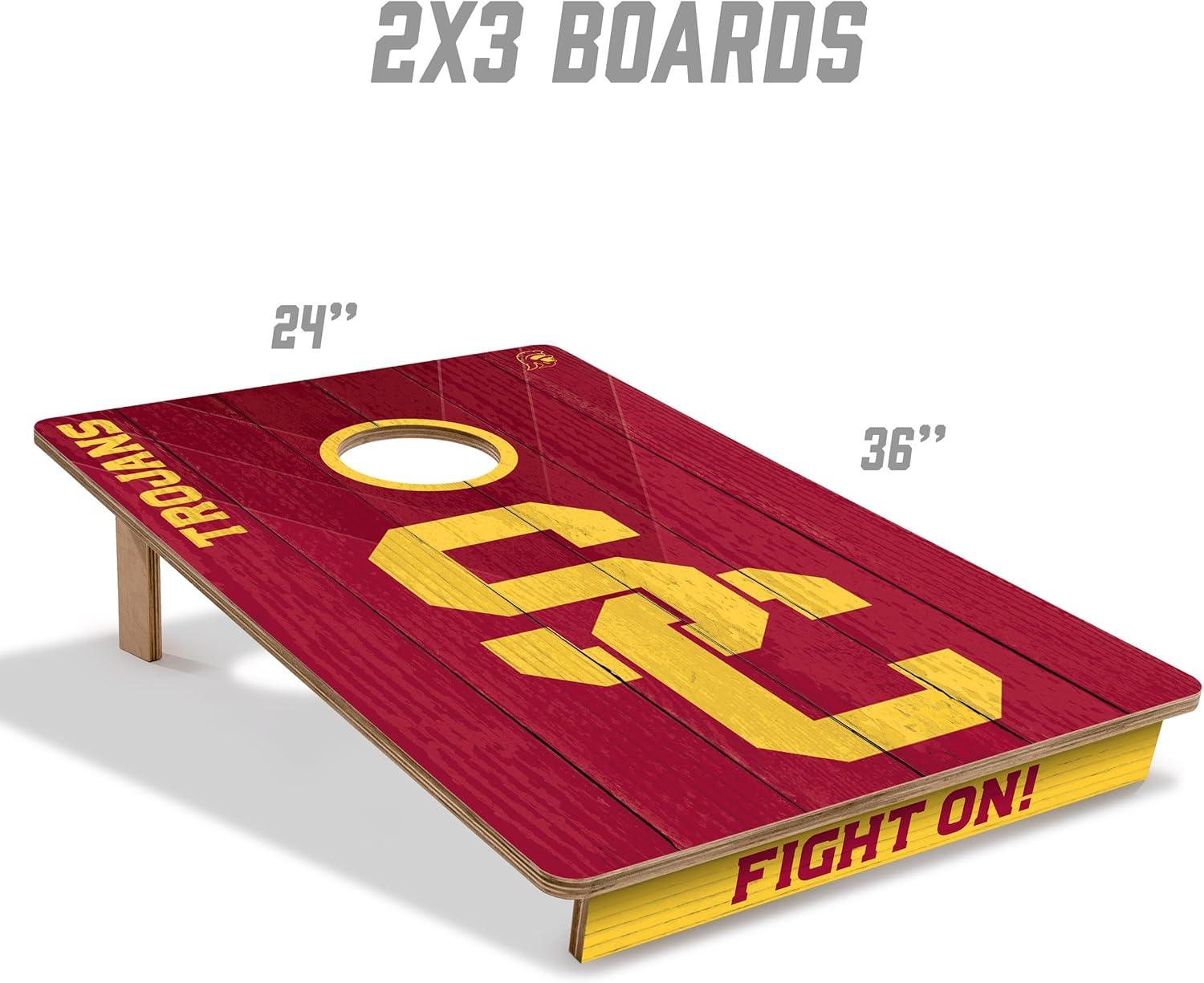 image:imageYouTheFan NCAA 2 x 3 Wood Cornhole Game with Logo BagsUSC Trojans