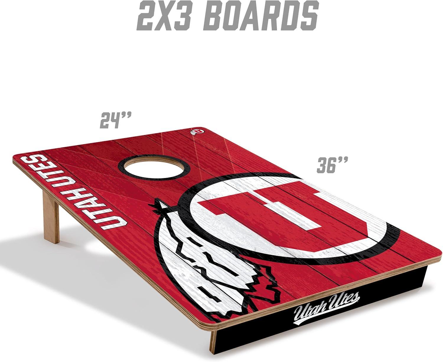 image:imageYouTheFan NCAA 2 x 3 Wood Cornhole Game with Logo BagsUtah Utes