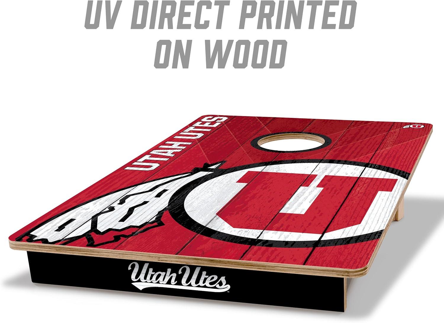 image:imageYouTheFan NCAA 2 x 3 Wood Cornhole Game with Logo BagsUtah Utes