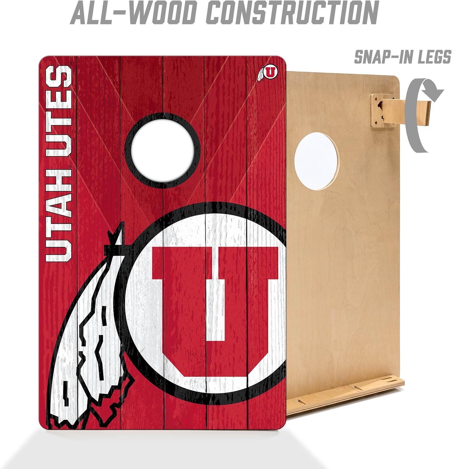 image:imageYouTheFan NCAA 2 x 3 Wood Cornhole Game with Logo BagsUtah Utes