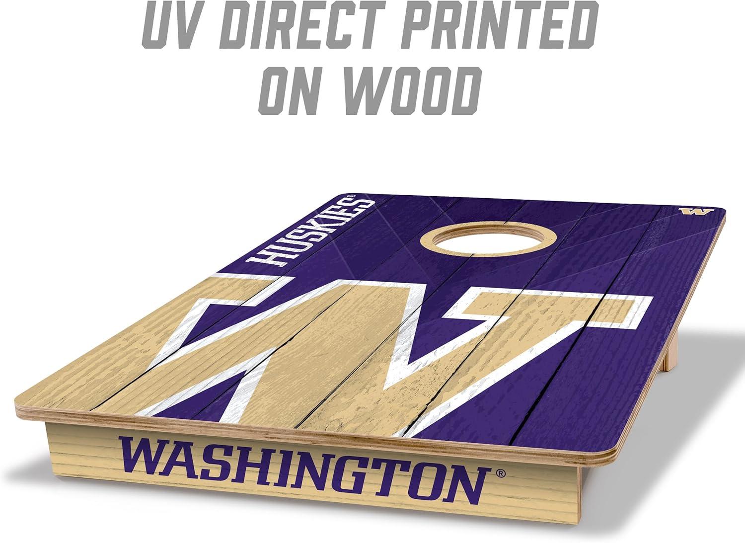 image:imageYouTheFan NCAA 2 x 3 Wood Cornhole Game with Logo BagsWashington Huskies