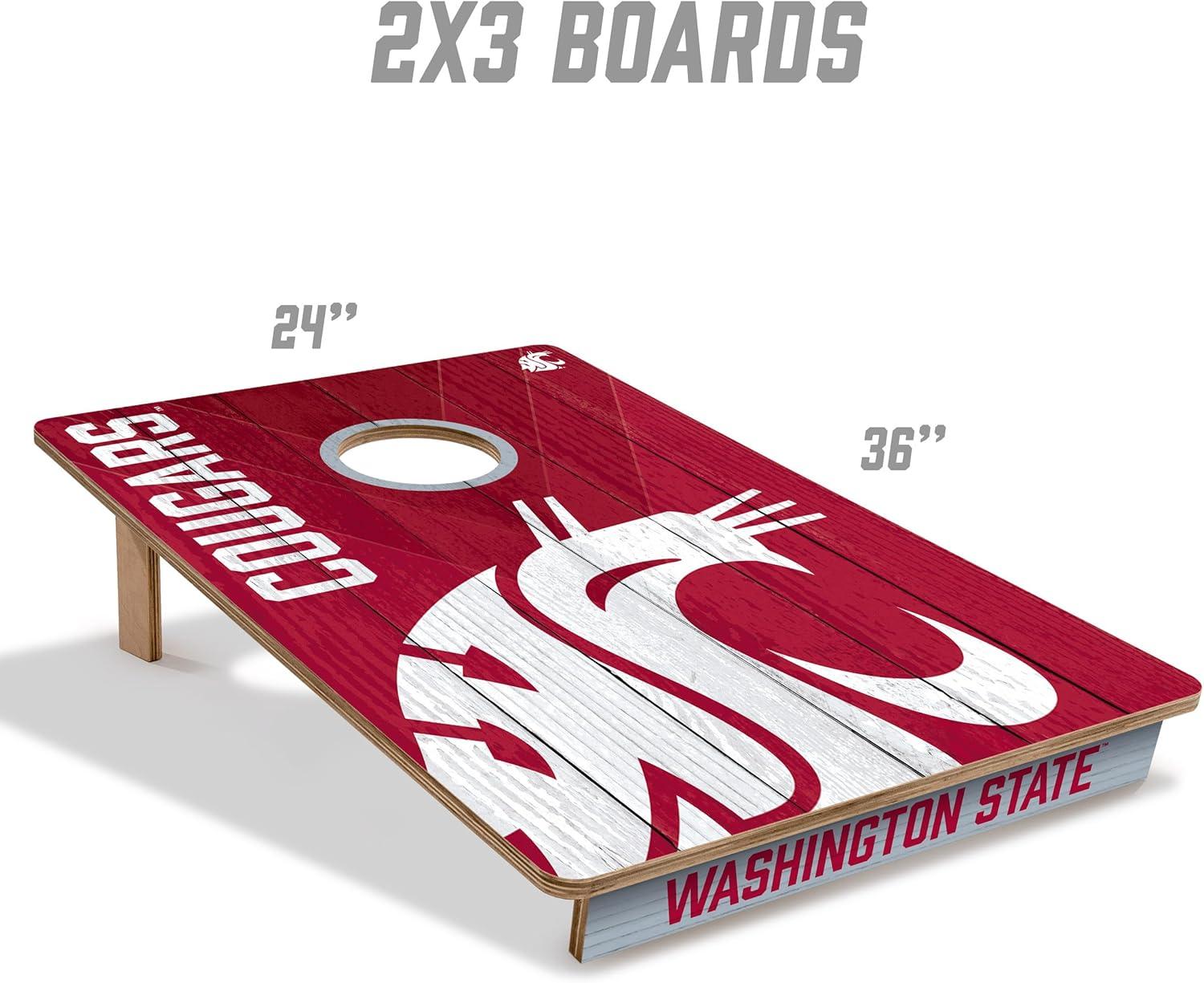 image:imageYouTheFan NCAA 2 x 3 Wood Cornhole Game with Logo BagsWashington State Cougars