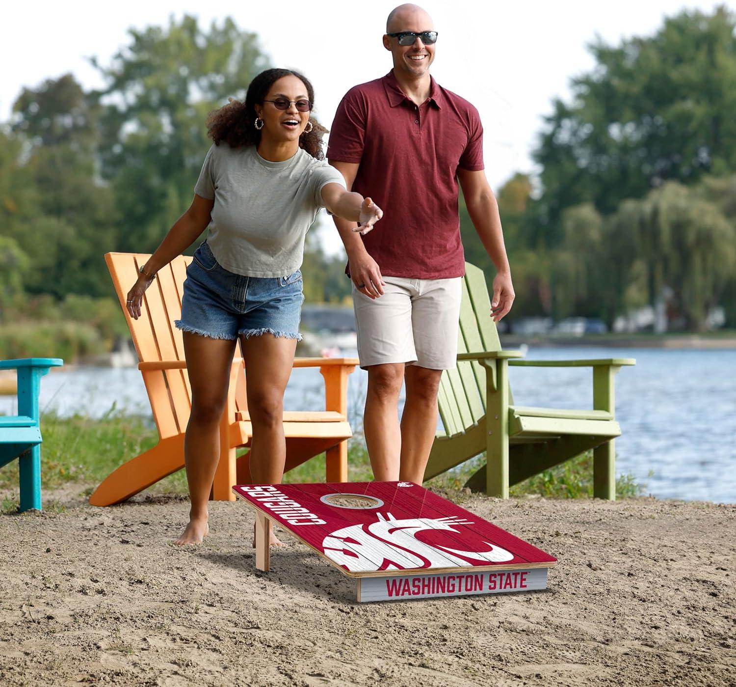 image:imageYouTheFan NCAA 2 x 3 Wood Cornhole Game with Logo BagsWashington State Cougars