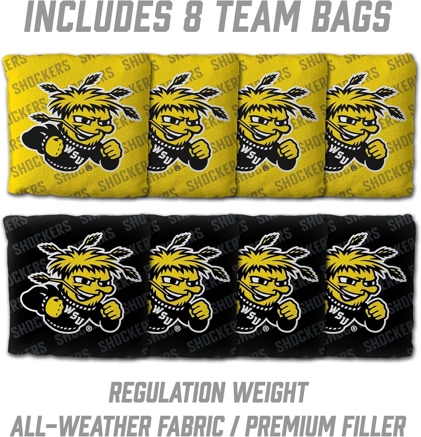 image:imageYouTheFan NCAA 2 x 3 Wood Cornhole Game with Logo BagsWichita State Shockers