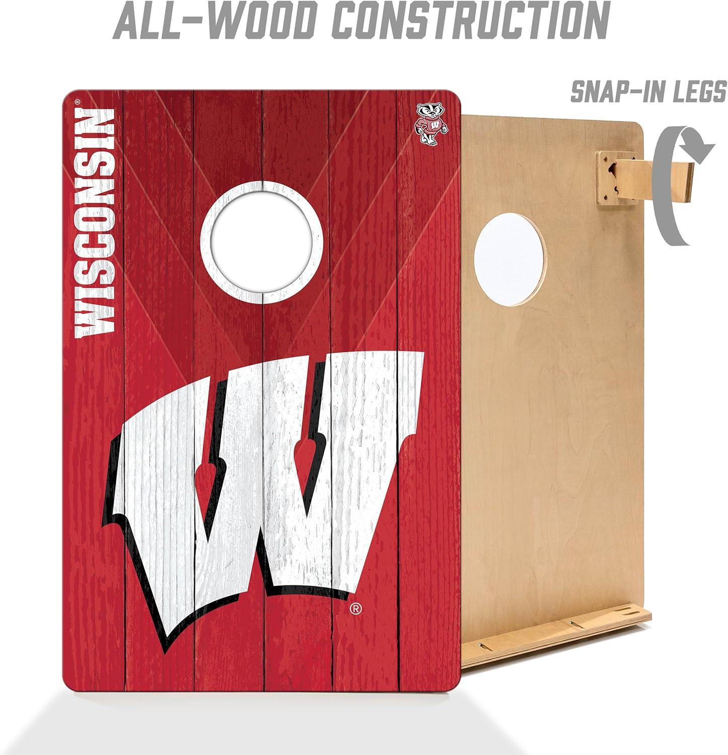 image:imageYouTheFan NCAA 2 x 3 Wood Cornhole Game with Logo BagsWisconsin Badgers