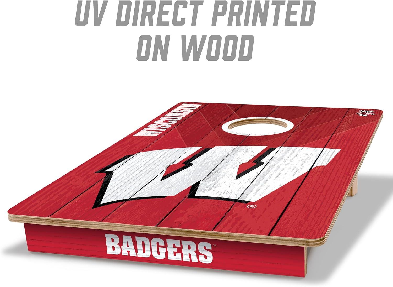 image:imageYouTheFan NCAA 2 x 3 Wood Cornhole Game with Logo BagsWisconsin Badgers