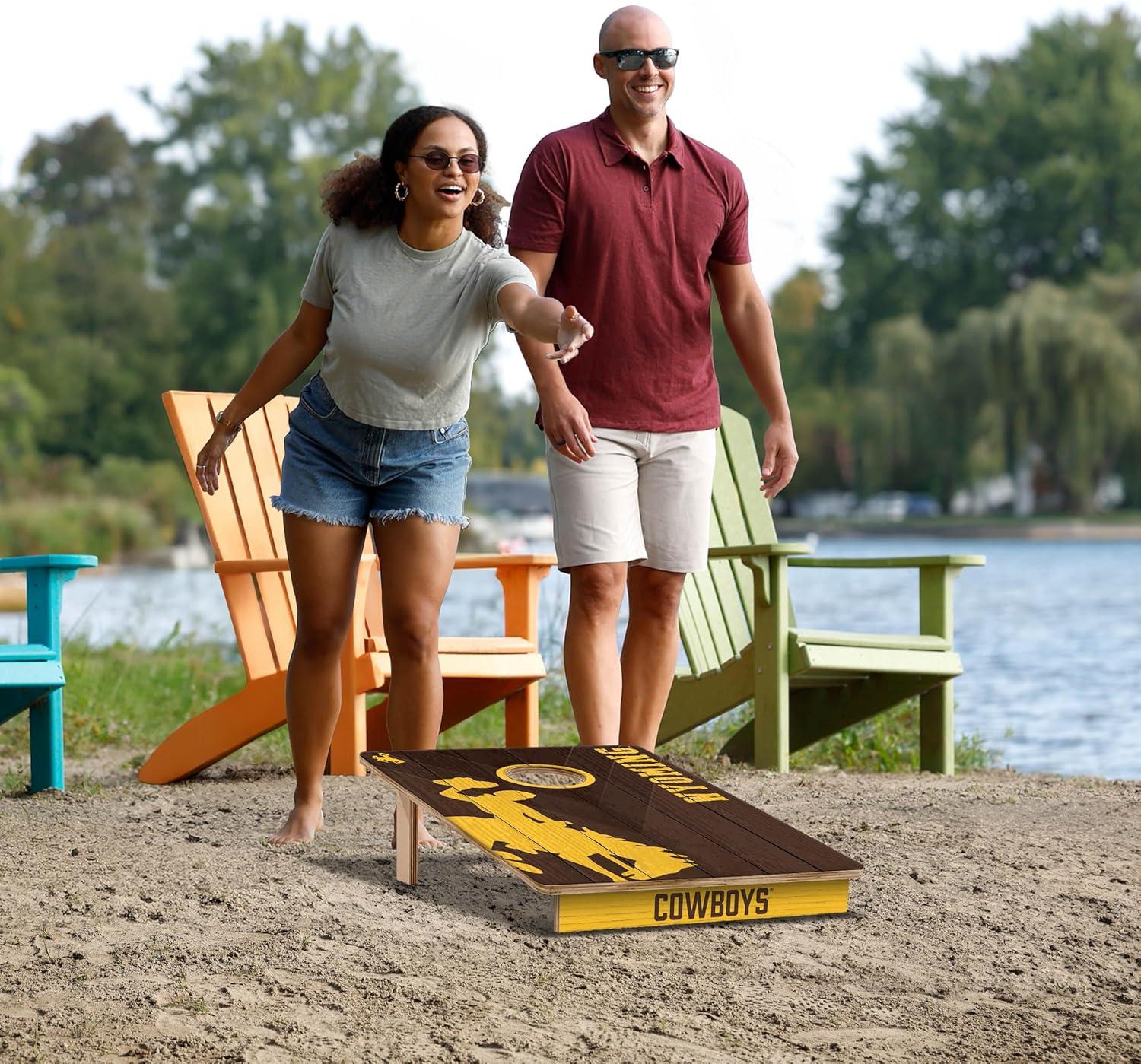image:imageYouTheFan NCAA 2 x 3 Wood Cornhole Game with Logo BagsWyoming Cowboys