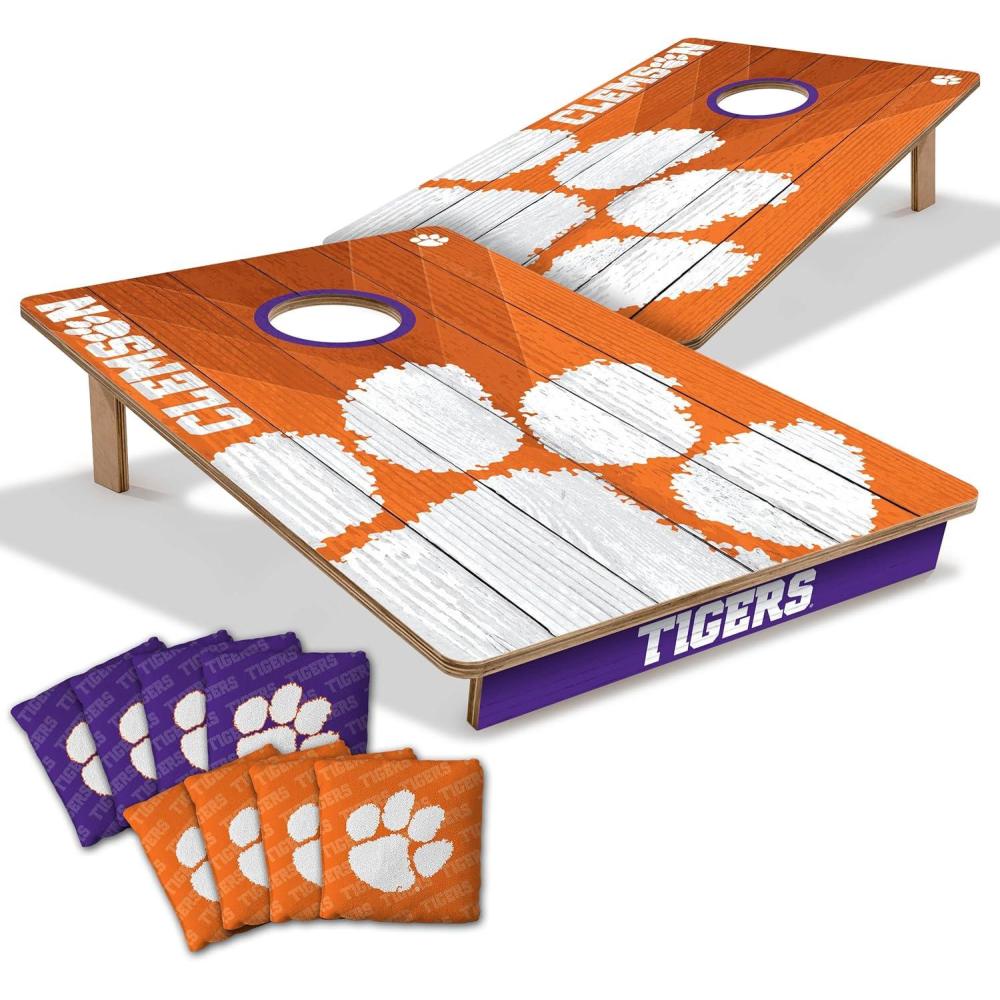 image:imageYouTheFan NCAA 2 x 3 Wood Cornhole Game with Logo BagsClemson Tigers