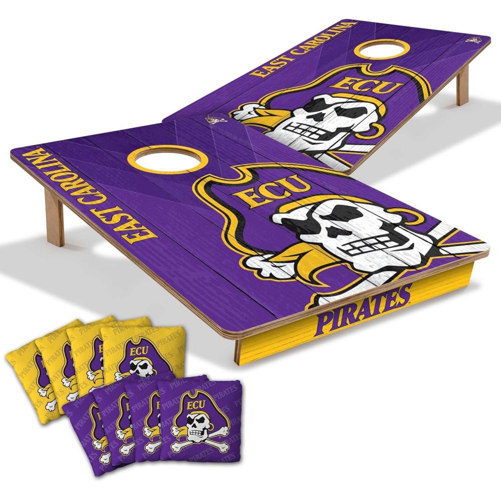 image:imageYouTheFan NCAA 2 x 3 Wood Cornhole Game with Logo BagsEast Carolina Pirates