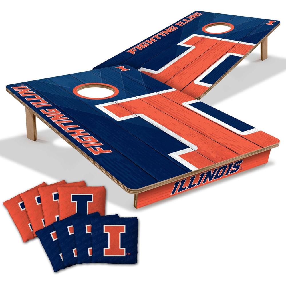 image:imageYouTheFan NCAA 2 x 3 Wood Cornhole Game with Logo BagsIllinois Fighting Illini