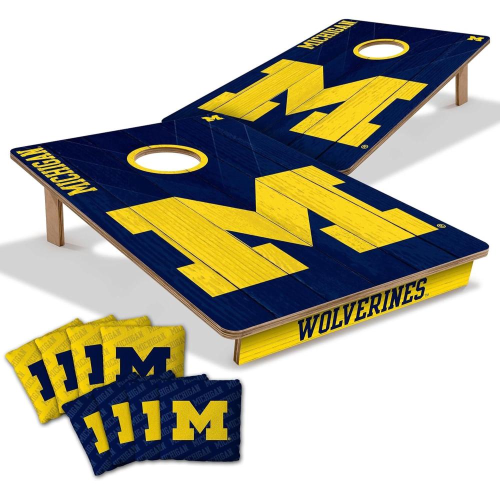 image:imageYouTheFan NCAA 2 x 3 Wood Cornhole Game with Logo BagsMichigan Wolverines