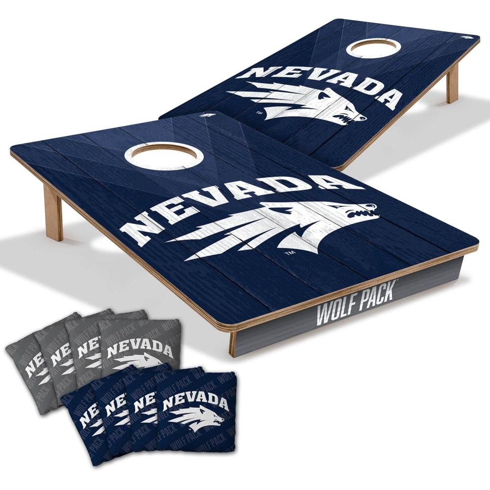image:imageYouTheFan NCAA 2 x 3 Wood Cornhole Game with Logo BagsNevada Wolf Pack