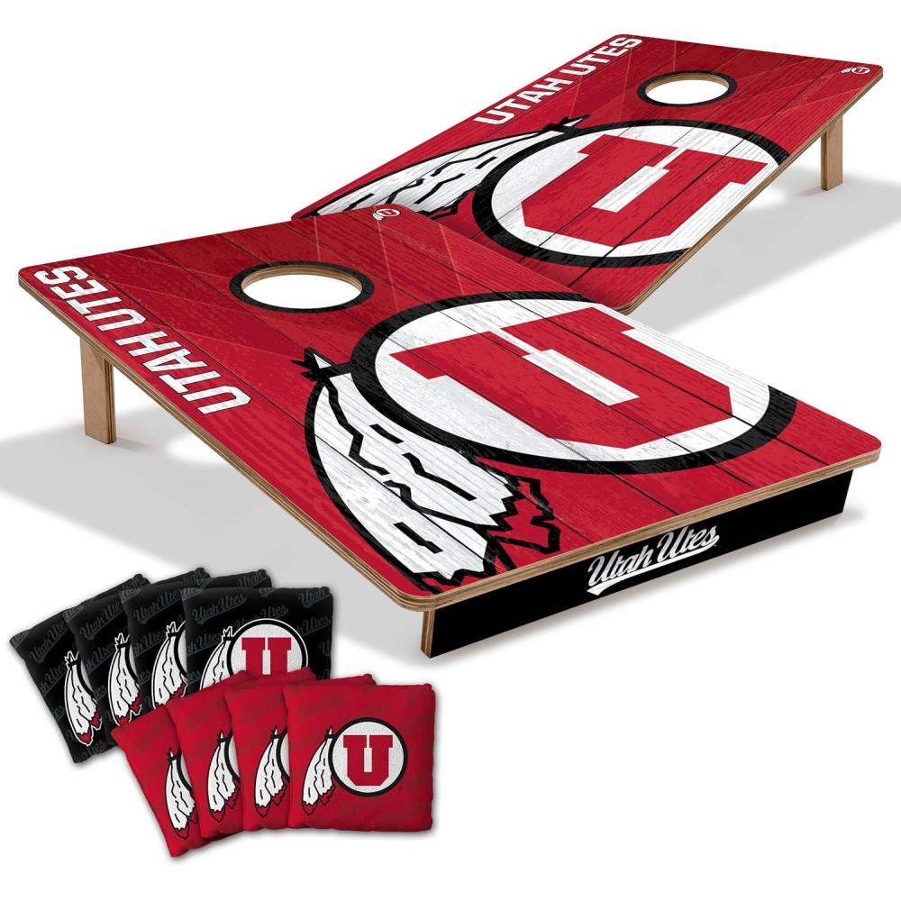 image:imageYouTheFan NCAA 2 x 3 Wood Cornhole Game with Logo BagsUtah Utes