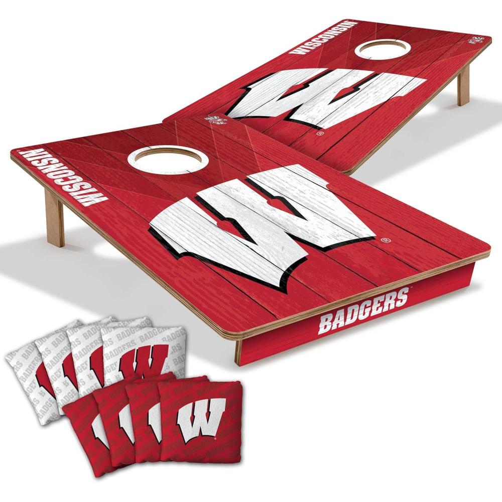 image:imageYouTheFan NCAA 2 x 3 Wood Cornhole Game with Logo BagsWisconsin Badgers