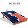 YouTheFan NCAA 2’ x 3’ Wood Cornhole Game with Logo Bags(Illinois Fighting Illini)