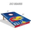 YouTheFan NCAA 2’ x 3’ Wood Cornhole Game with Logo Bags(Kansas Jayhawks)