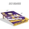 YouTheFan NCAA 2’ x 3’ Wood Cornhole Game with Logo Bags(LSU Tigers)