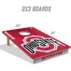 YouTheFan NCAA 2’ x 3’ Wood Cornhole Game with Logo Bags(Ohio State Buckeyes)