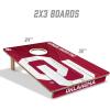 YouTheFan NCAA 2’ x 3’ Wood Cornhole Game with Logo Bags(Oklahoma Sooners)