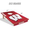 YouTheFan NCAA 2’ x 3’ Wood Cornhole Game with Logo Bags(Wisconsin Badgers)