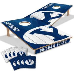 YouTheFan NCAA 2’ x 3’ Wood Cornhole Game with Logo Bags(BYU Cougars)
