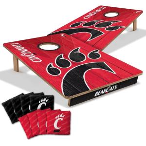 YouTheFan NCAA 2’ x 3’ Wood Cornhole Game with Logo Bags(Cincinnati Bearcats)