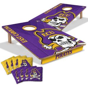 YouTheFan NCAA 2’ x 3’ Wood Cornhole Game with Logo Bags(East Carolina Pirates)