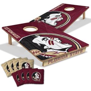 YouTheFan NCAA 2’ x 3’ Wood Cornhole Game with Logo Bags(Florida State Seminoles)