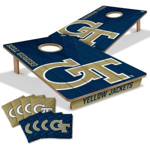 YouTheFan NCAA 2’ x 3’ Wood Cornhole Game with Logo Bags(Georgia Tech Yellow Jackets)