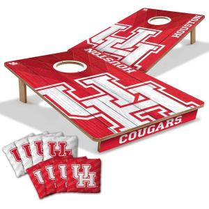 YouTheFan NCAA 2’ x 3’ Wood Cornhole Game with Logo Bags(Houston Cougars)