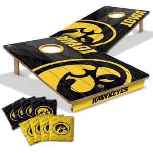 YouTheFan NCAA 2’ x 3’ Wood Cornhole Game with Logo Bags(Iowa Hawkeyes)