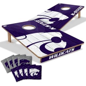 YouTheFan NCAA 2’ x 3’ Wood Cornhole Game with Logo Bags(Kansas State Wildcats)