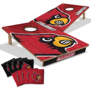YouTheFan NCAA 2’ x 3’ Wood Cornhole Game with Logo Bags(Louisville Cardinals)