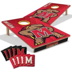 YouTheFan NCAA 2’ x 3’ Wood Cornhole Game with Logo Bags(Maryland Terrapins)