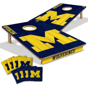 YouTheFan NCAA 2’ x 3’ Wood Cornhole Game with Logo Bags(Michigan Wolverines)