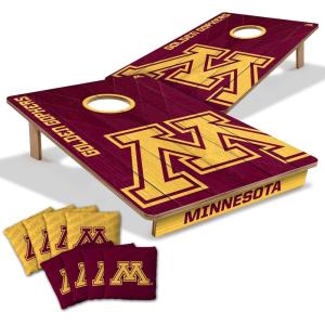 YouTheFan NCAA 2’ x 3’ Wood Cornhole Game with Logo Bags(Minnesota Golden Gophers)