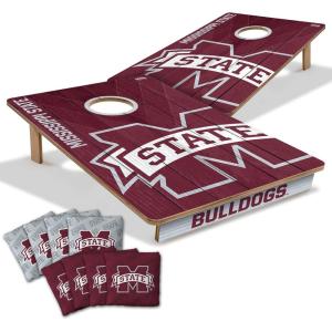 YouTheFan NCAA 2’ x 3’ Wood Cornhole Game with Logo Bags(Mississippi State Bulldogs)