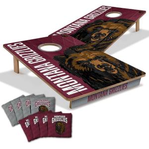 YouTheFan NCAA 2’ x 3’ Wood Cornhole Game with Logo Bags(Montana Grizzlies)
