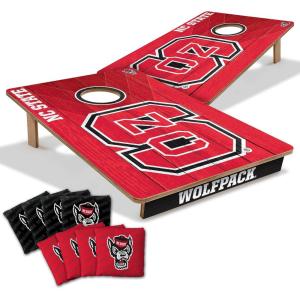 YouTheFan NCAA 2’ x 3’ Wood Cornhole Game with Logo Bags(NC State Wolfpack)